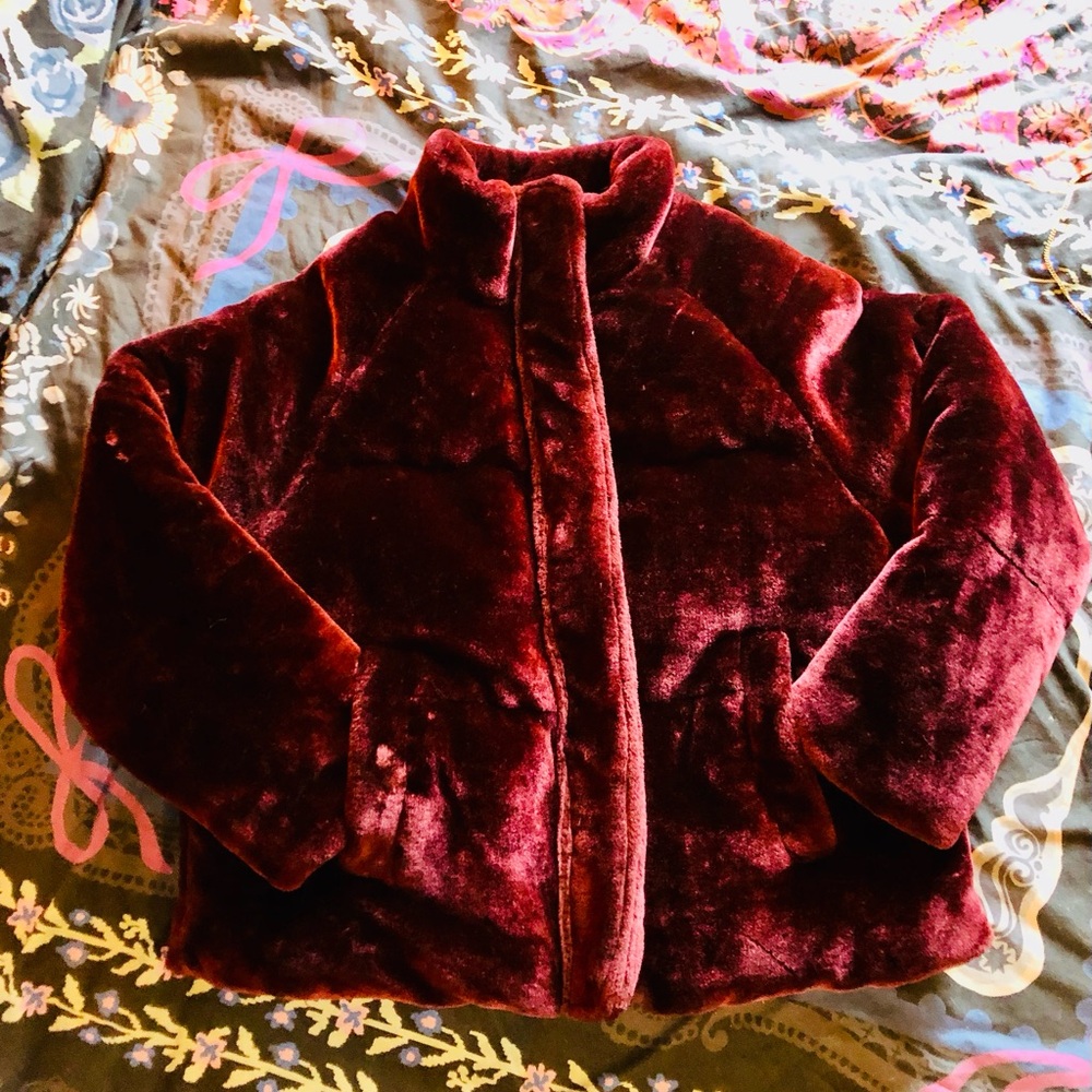Plush Burgundy Faux Fur Jacket Asos Size 6